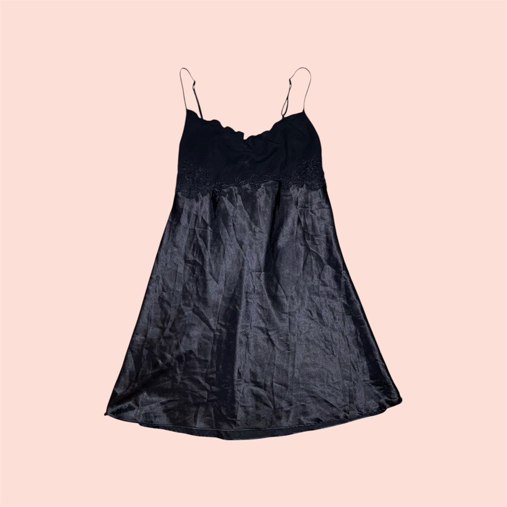 Black Embroidered Slip